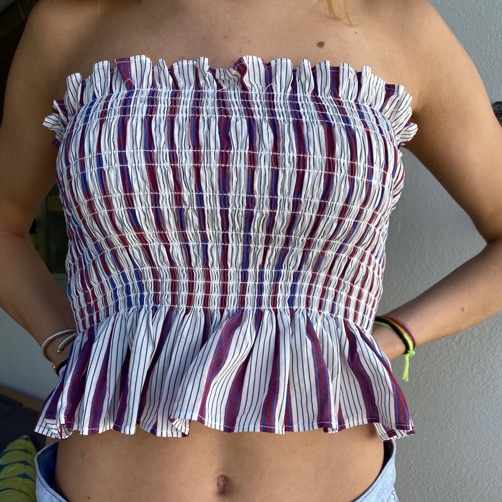 Cropped Ruffle Tube top